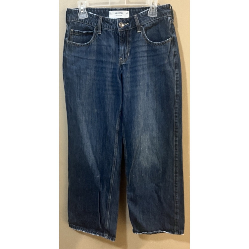 Hollister Women's Low Fit Baggy Jeans Size 4R W27 Dark Wash EUC